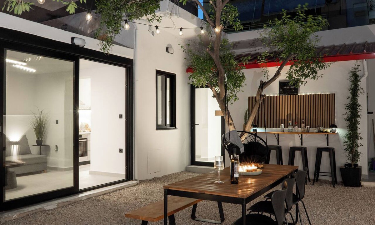 Keratsinion House | Athelio Boutique Home Private Garden Outdoor Bar Near Metro