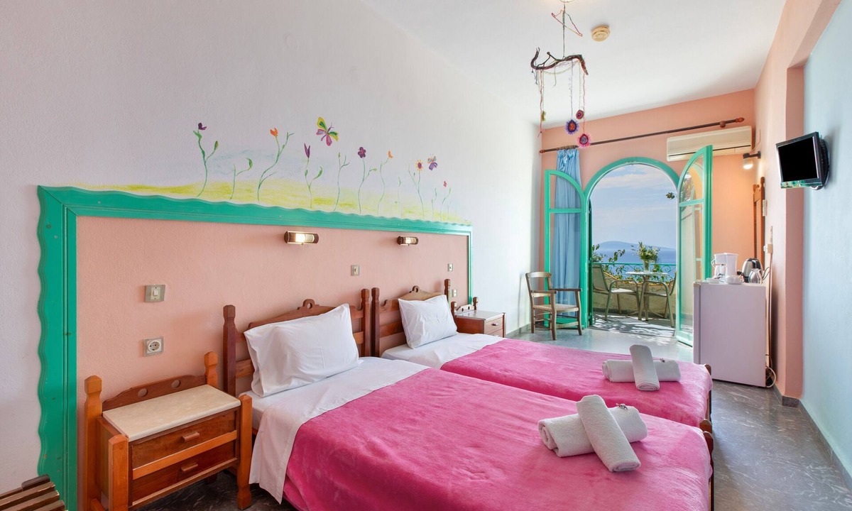 Agia Galini Bed & Breakfast | Bed and Breakfast 'Double Room No 205 Sea View' with Sea View, Wi-Fi and Air Conditioning