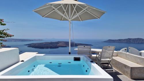 Firostefani Villa | Karpimo Horizon - Caldera Sunset View - Private Hot Tub - Firostefani