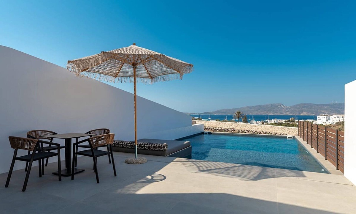 Adamas Apartment | Korynthia Suite, Divine Sea Views, Private Pool, Furnished Terrace, Milos