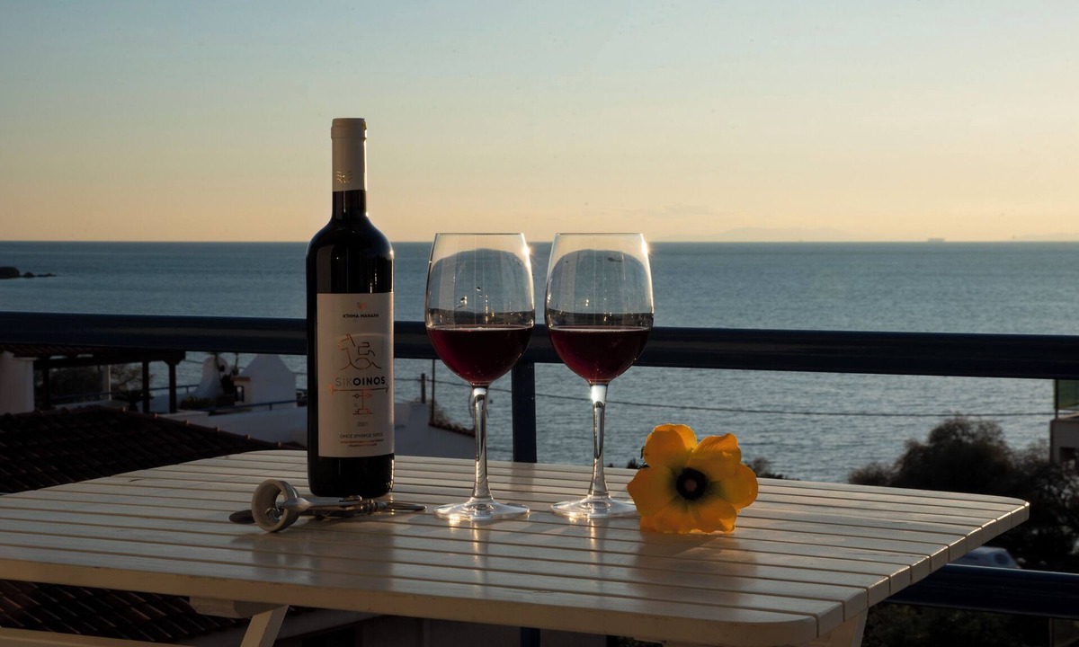 Saronida Apartment | Panoramic Seaview Maisonette with Garden steps from the beach