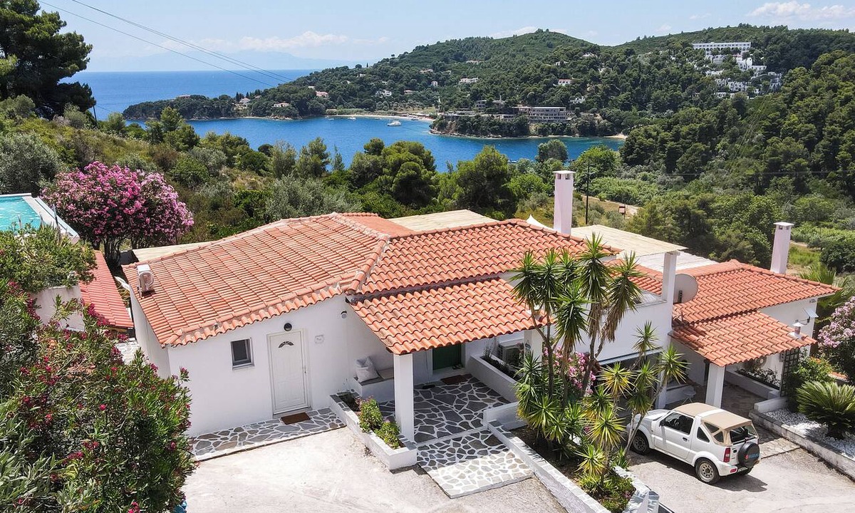 Achladies House | Quiet villa with ocean views and a private garden—a 5-minute walk from the beach