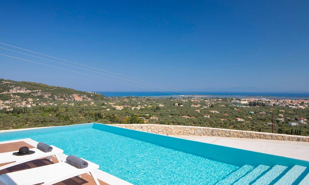 Lefkada Villa | Villa Karyatis, Divine Sea & City Views, Infinity Pool, Furnished Terrace,.