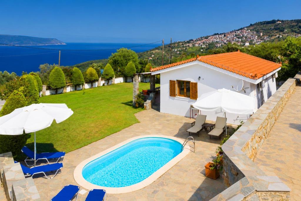 Glossa Villa | Villa Katerina Private Pool Sea Views AC WiFi
