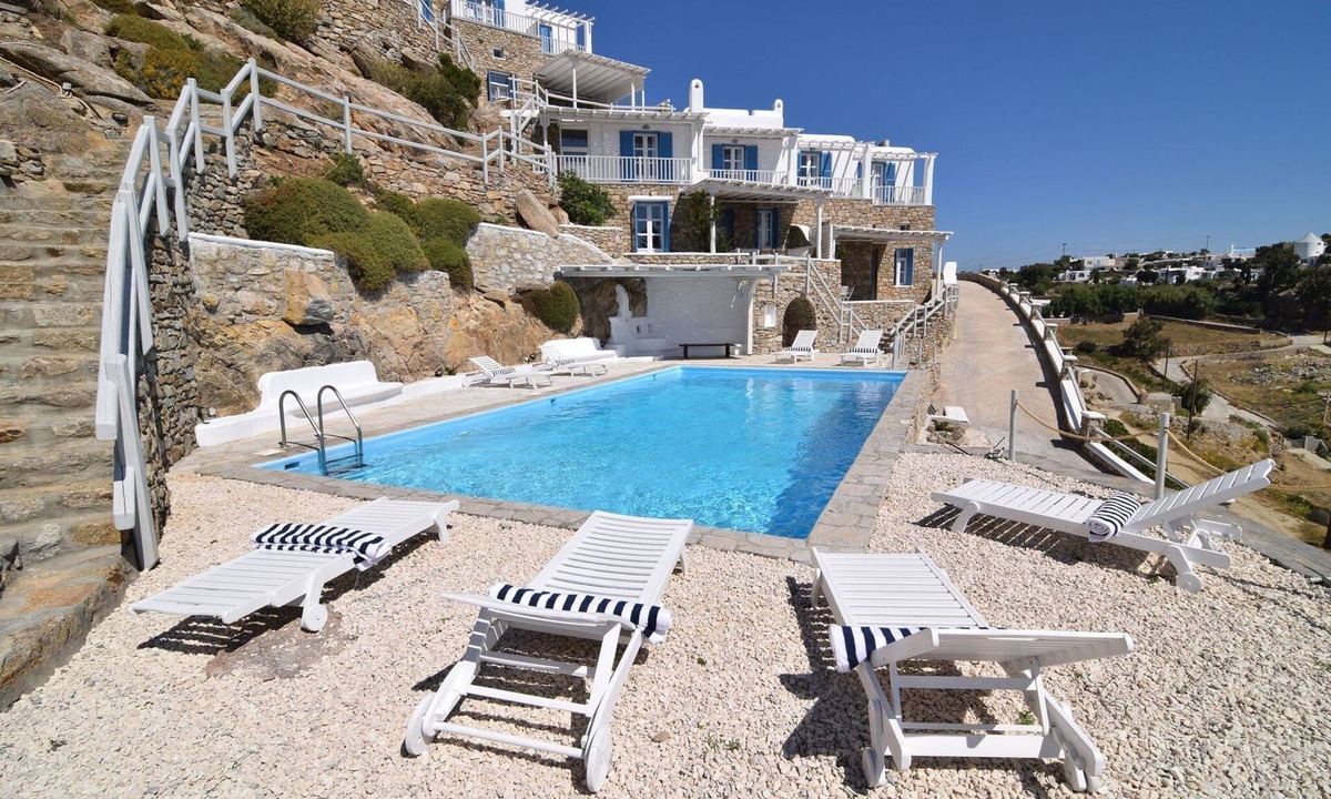Psarou Villa | Villa Myrithra Mykonos | Sea Views | Shared Pool | Sleeps 10