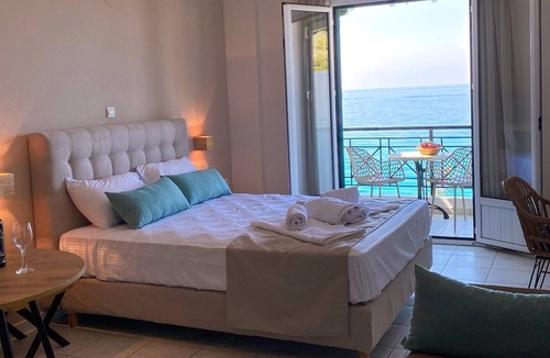 Agios Nikitas Apartment | Apartment in a Hotel 'Sunset Premium Studio 3' with Sea View, Shared Pool, & Wi-Fi