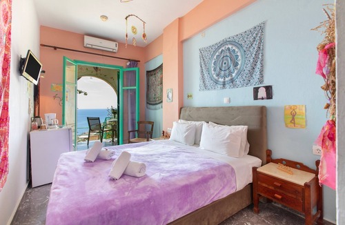 Agia Galini Bed & Breakfast | Bed and Breakfast 'Double Room No 101 Sea View' with Sea View, Wi-Fi and Air Conditioning