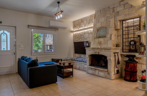 Heraklion Apartment | Casa Di Tzaki Stone House with Fireplace, Garden & BBQ