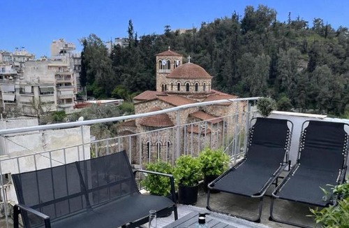 Athens Apartment | CK Athens Fine Stay -Neos Kosmos- Lux & Modern Apartment Opposite Metro with Rooftop Lounge & Acropolis Views