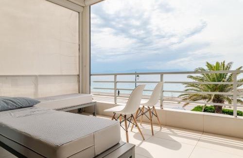 Loutraki Apartment | Front Row to the Beach - Luxury 2BR with Free Parking