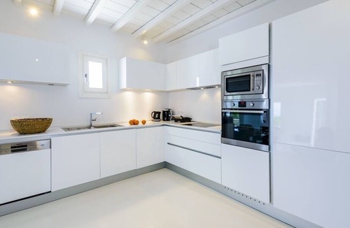 Elia Villa | holiday vacation large villa rental greece, mykonos, elia beach, pool, internet wi-fi, cooling heating system, view, sho