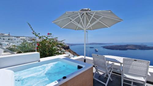 Firostefani Villa | Karpimo Horizon - Caldera Sunset View - Private Hot Tub - Firostefani