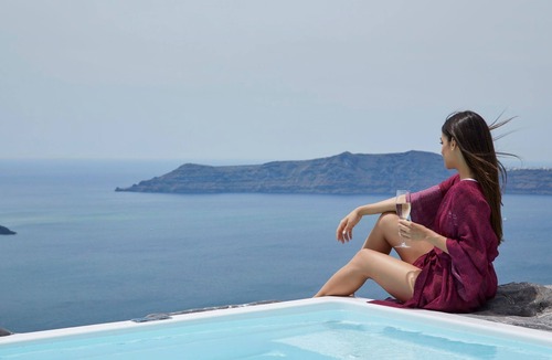 Firostefani Villa | Luxurious Imerovigli Villa | 7 Bedrooms | Caldera View | Private Pools |.