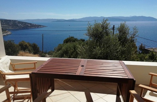 Marathon Villa | Luxurious stone built villa with panoramic views to the Aegean!
