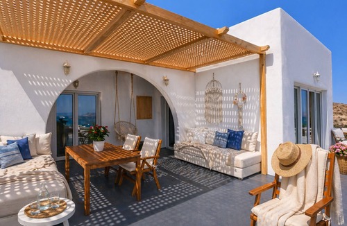 Kamari Apartment | Private Seafront Beach House with Jacuzzi- Sonus Mare I