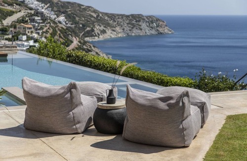 Agia Pelagia Villa | Seafront Villa Gaione, Divine Sea Views, Private Infinity Pool, Furnished.