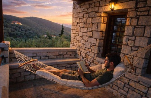 Pella Region Villa | Stone Villa Monolia with Sea View