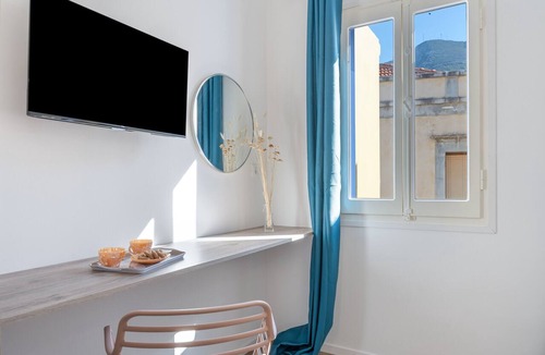 Symi Apartment | Studio '11' with Private Balcony, Kitchenette, Wi-Fi and Air Conditioning