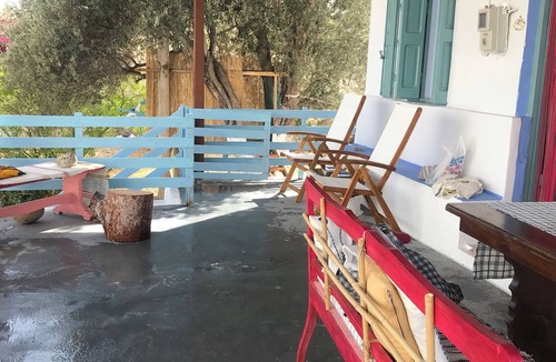Telendos Cottage | Telendos Gallery house :artistic,cozy retreat by sea, trees and mountain views.