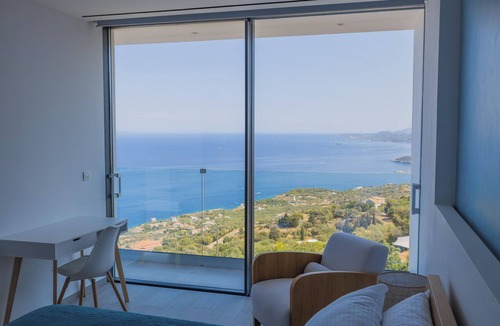 Korithi Villa | The Luminous Villa: private estate, 4 sea-view suites, heated pool, sleeps 8