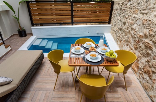Halepa Villa | Two Bedroom City Villa Elvina in Chania with Private 24/7 Heated Pool & Hot Tube