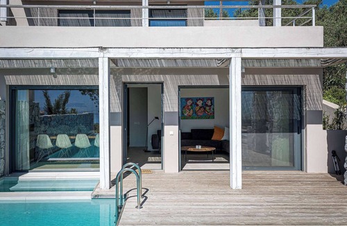 Aktio-Vonitsa Villa | Villa Aetos Luxury Villa with Private Pool & Jacuzzi – Panoramic Ionian Sea Views