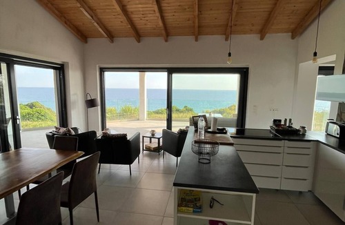 Marathias Villa | Villa VIO right on the ocean/beach with a pool—kilometers of sandy beach