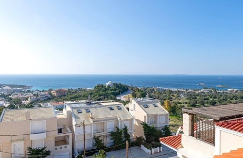 Saronida House | Villa with pool and magnificent ocean views half mile from sandy beach