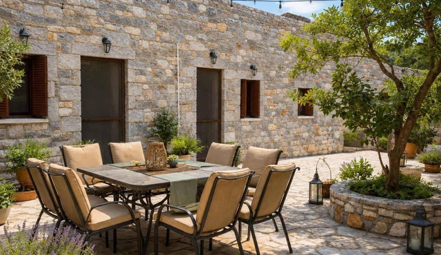 Beachfront Mani Luxury Stone Nest, Steps from Sea