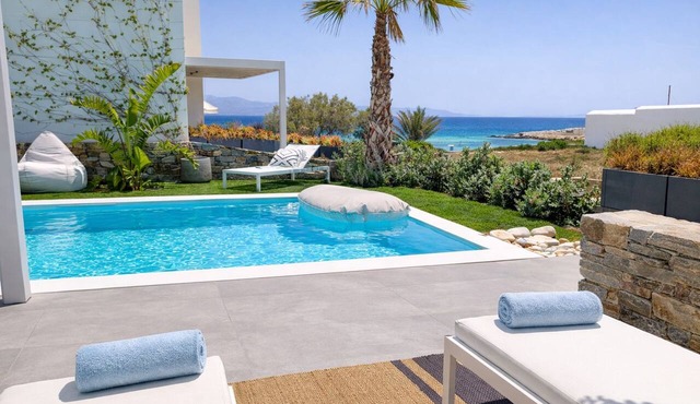 Brand-New Luxurious Private Seafront Villa with Private Pool right on the seann in Ampelas
