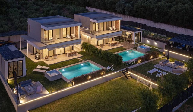 Luxury Two-Villa Estate with Heated Pools, spa & Sea Views in Chalkidiki