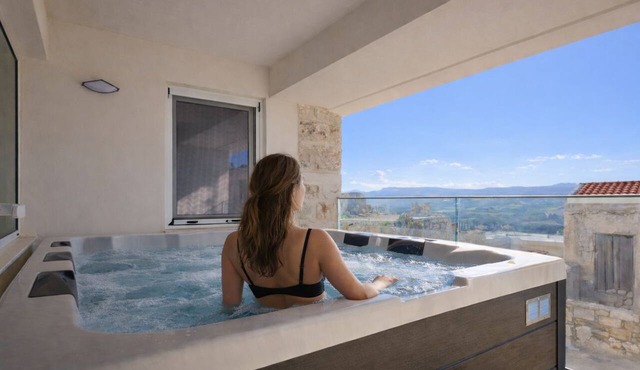 Myrtia Cave Maisonette with hot tub by Chic Greek Villas in Myrtia