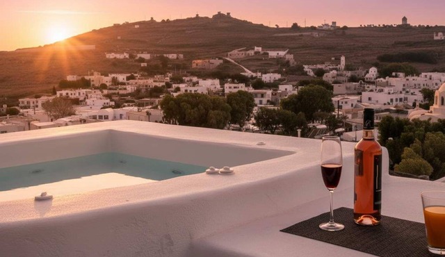 Poseidon’s Water Escape Santorini Rooftop Jacuzzi
