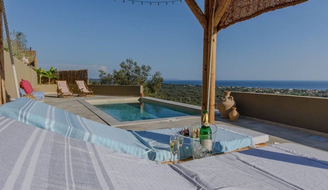 Romantic Private Pool Villa with Spectacular Ocean Views in Corfu