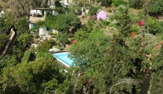Stone-built Cycladic Farmhouse, and small hamlet, lovely views, sleeps 11/12 in Andros