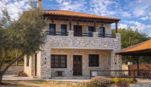 Stone Villa Monolia with Sea View