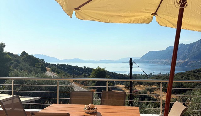 Stunning Mediterranean 2-Bedroom Villa: Panoramic Sea Views & Private Gardens