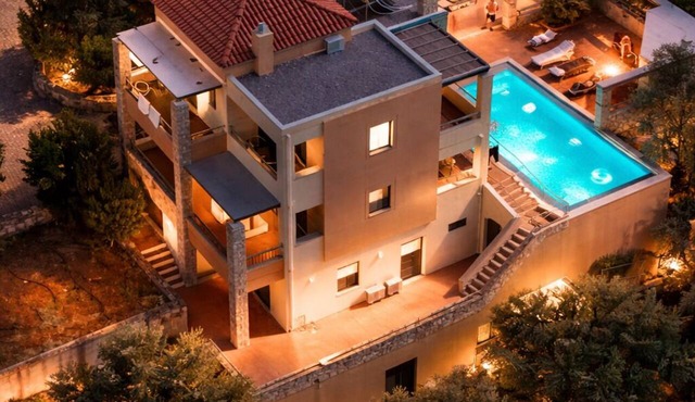 Unique four bedroom villa with amazing mountain and breathtaking sea view. in Στάλος