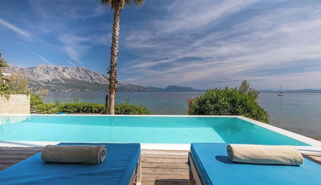 Villa Madouri. Seafront villa with private pool